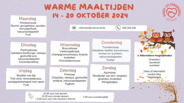 Om in het herfstthema te blijven, starten we de week met pompoensoep! 🍂🍁 
#wzbw #woonenzorgbedrijfwervik #wervik #geluwe