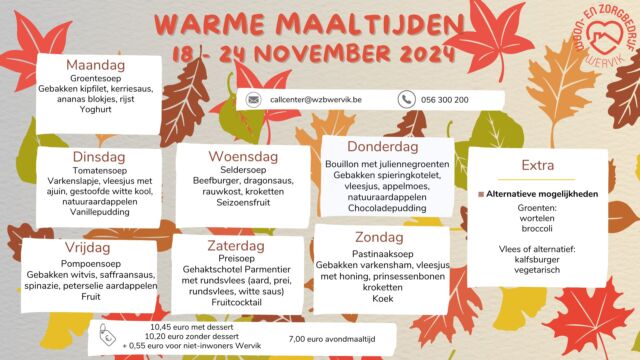 Ideaal menu voor tijdens de herfstperiode!