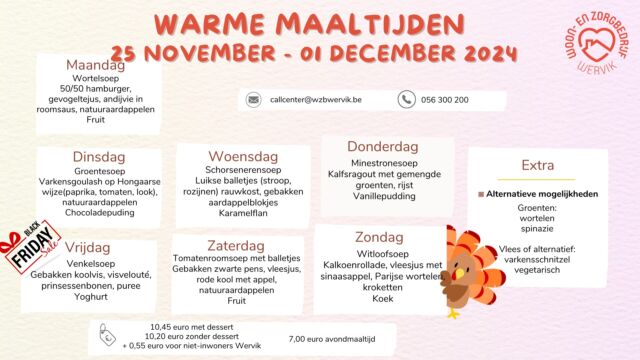 Wat vinden we tijdens de laatste week van november op ons bord?