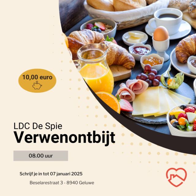 Laat je verwennen door dit heerlijke ontbijtbuffet op dinsdag 14 januari 2025!  #wzbw #woonenzorgbedrijfwervik #wervik #geluwe